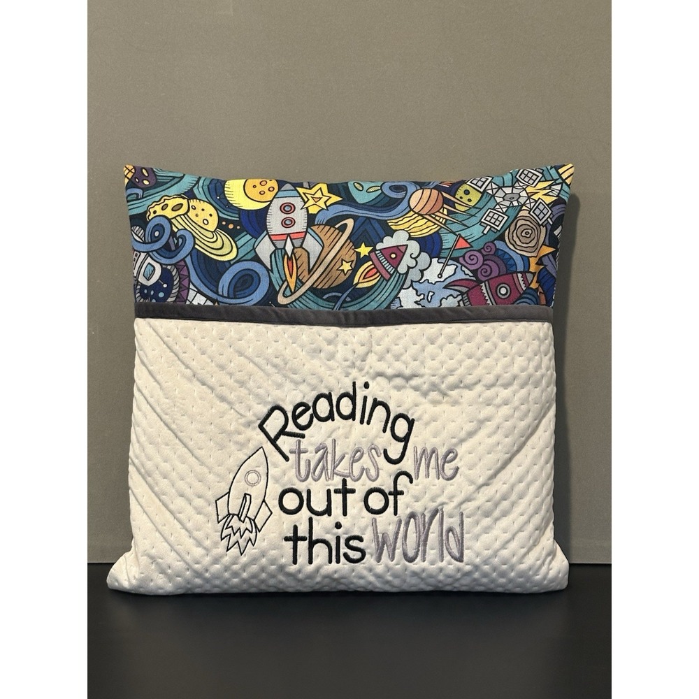 Rocket Themed‎ Reading Pillow  ( Reading Takes Me Out Of This World )
